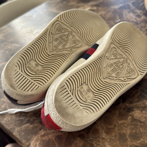 White Sneakers with Red and Black Patches - Picture 8 of 12